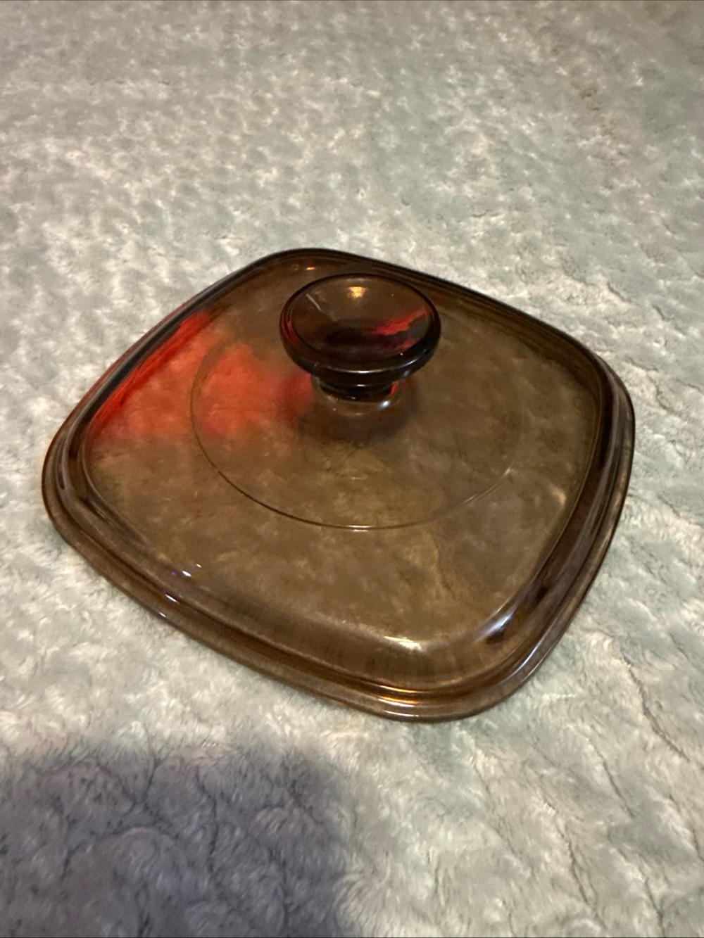 Pyrex Vision Vintage Square 6.25” Replacement Lid Amber Casserole